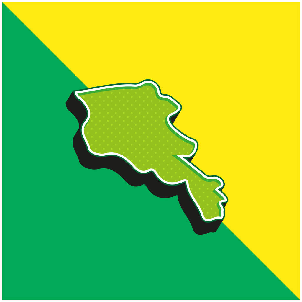 Αρμενία Πράσινο και κίτρινο σύγχρονο 3d διάνυσμα εικονίδιο λογότυπο - Διάνυσμα, εικόνα