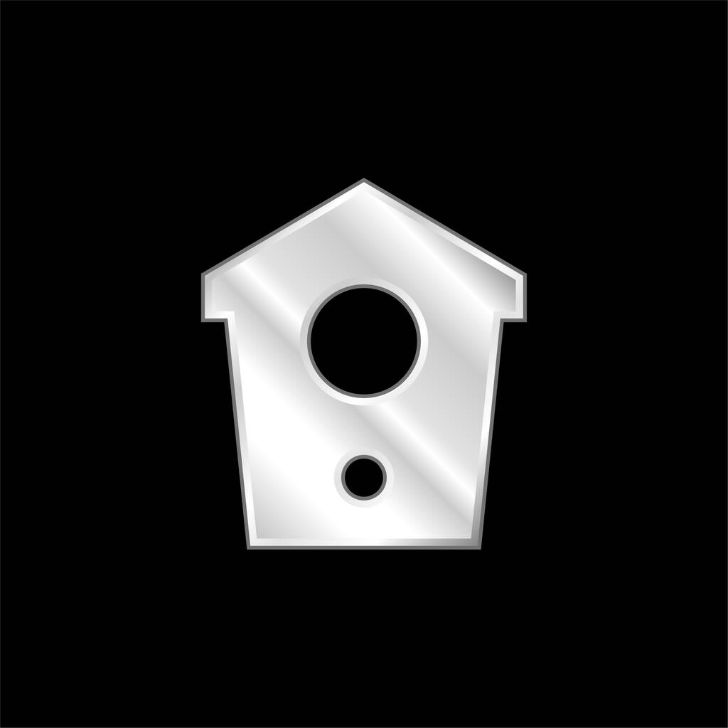 Birdhouse postříbřená kovová ikona - Vektor, obrázek
