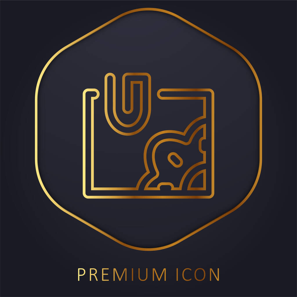 Adicionar imagem linha dourada logotipo premium ou ícone - Vetor, Imagem
