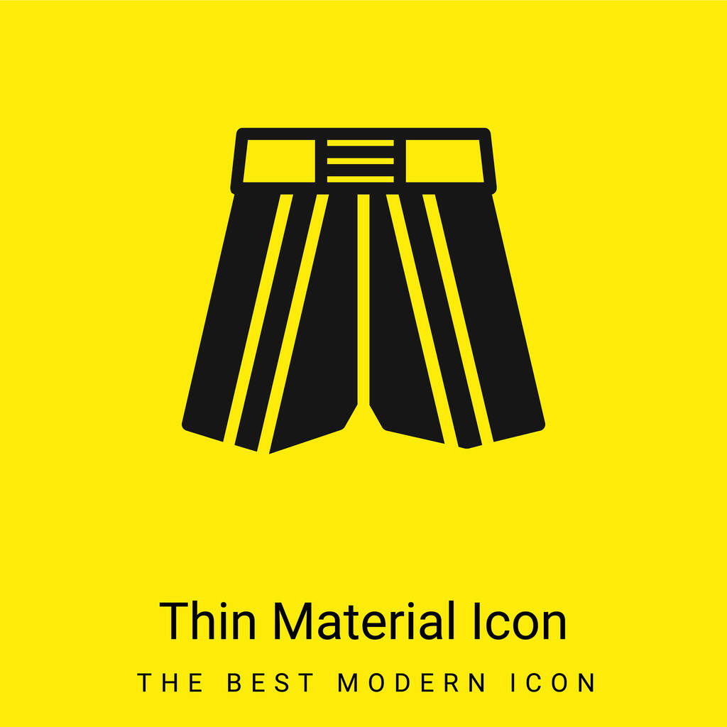 Spodenki bokserskie minimalna jasnożółta ikona materiału - Wektor, obraz