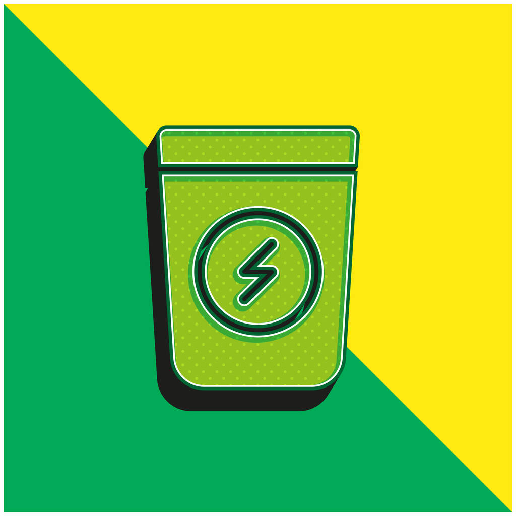 Kosár Zöld és sárga modern 3D vektor ikon logó - Vektor, kép