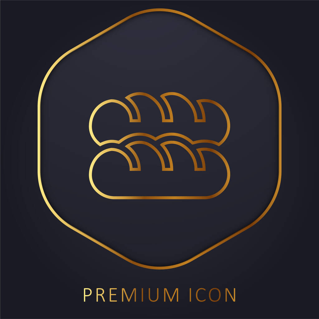 Baguette línea dorada logotipo premium o icono - Vector, imagen