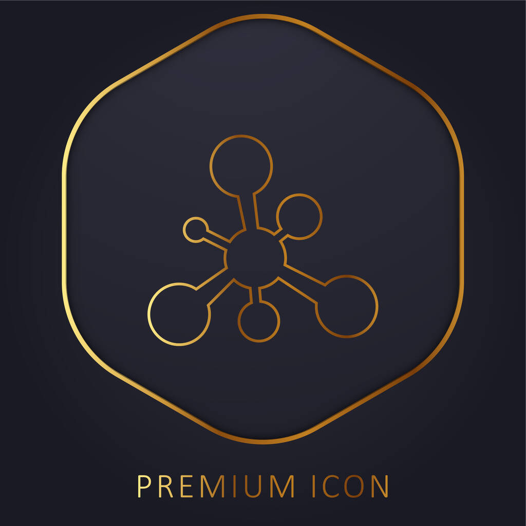Ballen en lijnen Black Shape gouden lijn premium logo of pictogram - Vector, afbeelding