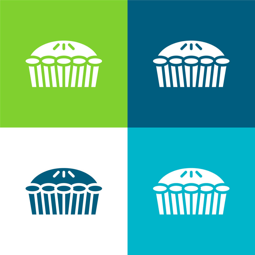Set di icone minimali a quattro colori Apple Pie Flat - Vettoriali, immagini