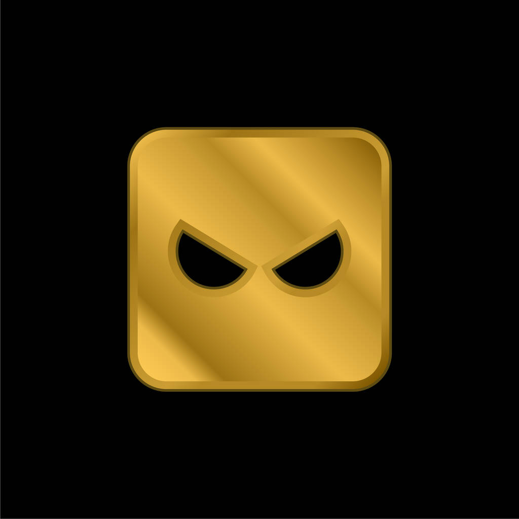 Icono metálico chapado en oro enojado o vector de logotipo - Vector, imagen