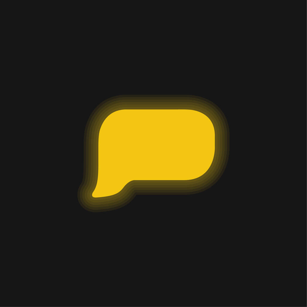 Siyah Boş Konuşma Kabarcığı Sarı parlak neon simgesi - Vektör, Görsel