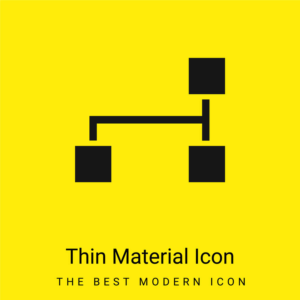 Esquema de bloco de três quadrados pretos mínimo ícone de material amarelo brilhante - Vetor, Imagem