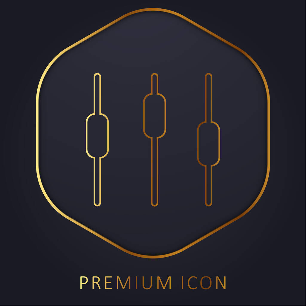 Box Plot Chart Interfejs Symbol złotej linii logo premium lub ikona - Wektor, obraz