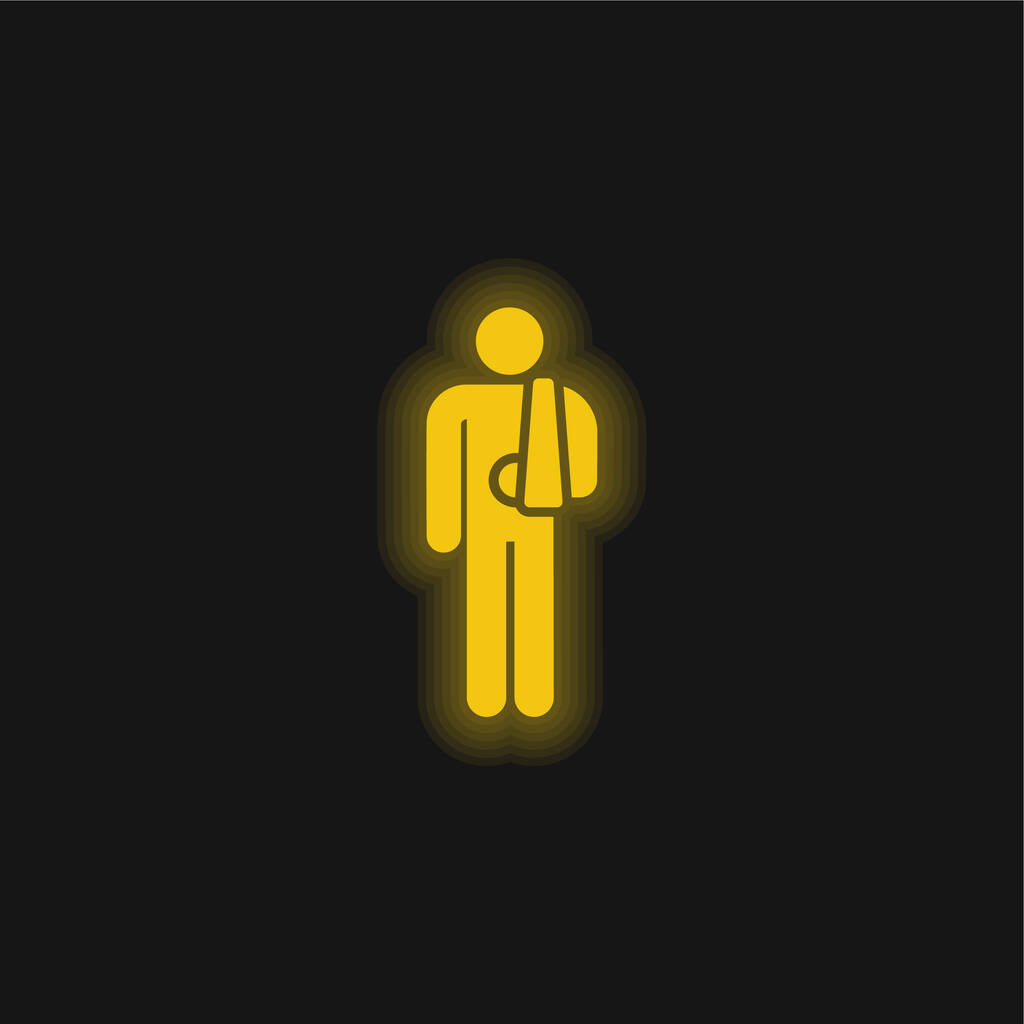 事故黄色輝くネオンのアイコン - ベクター画像