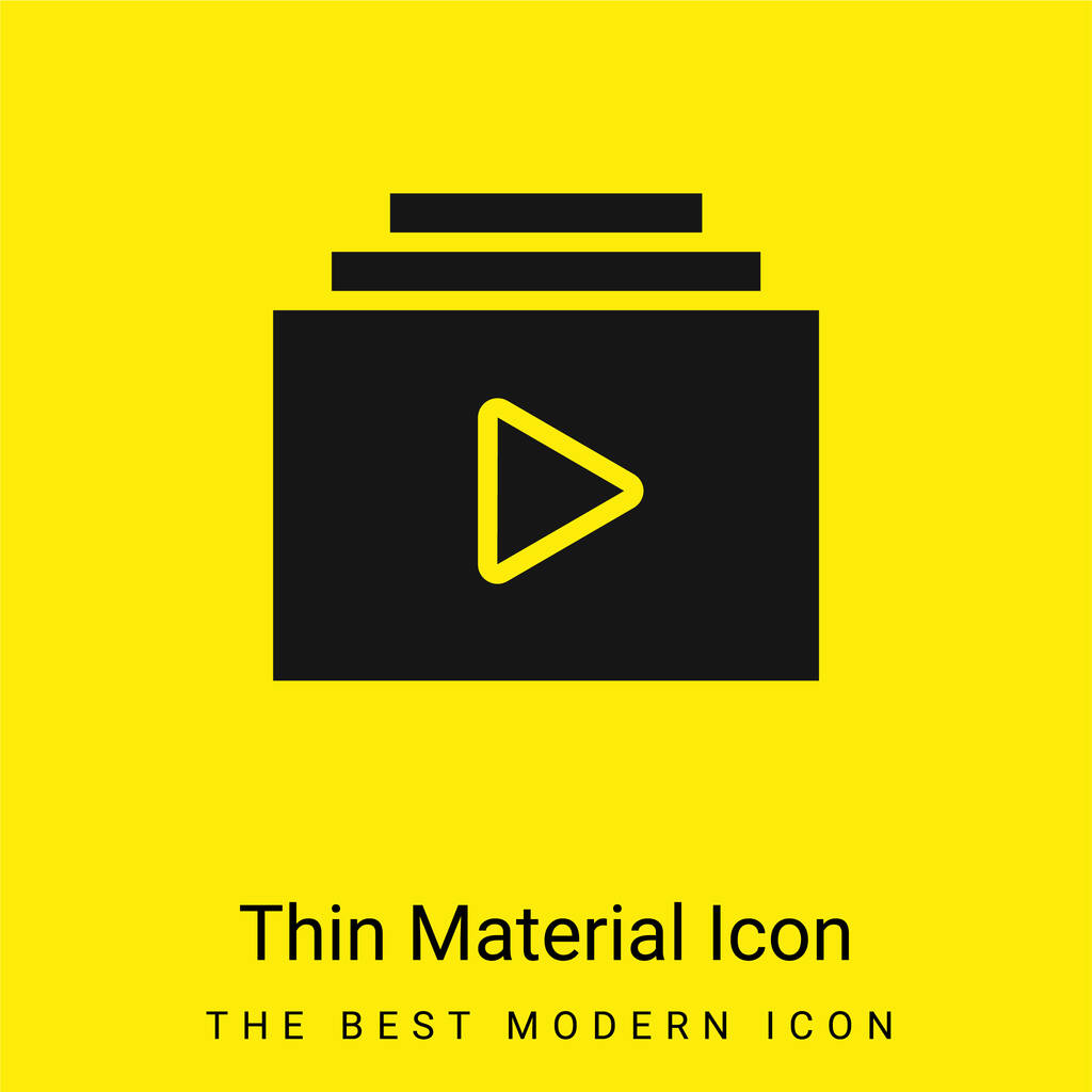 Álbum mínimo icono de material amarillo brillante - Vector, Imagen