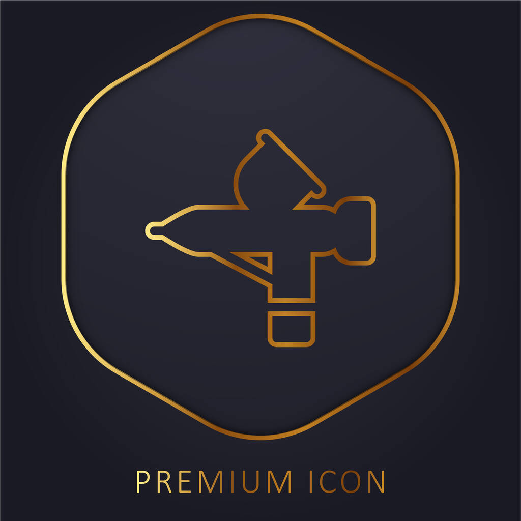 Airbrush linha dourada logotipo premium ou ícone - Vetor, Imagem