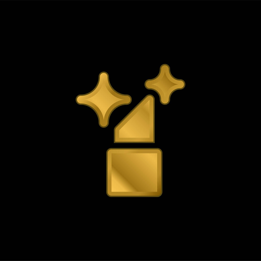 Belleza chapado en oro icono metálico o logo vector - Vector, Imagen