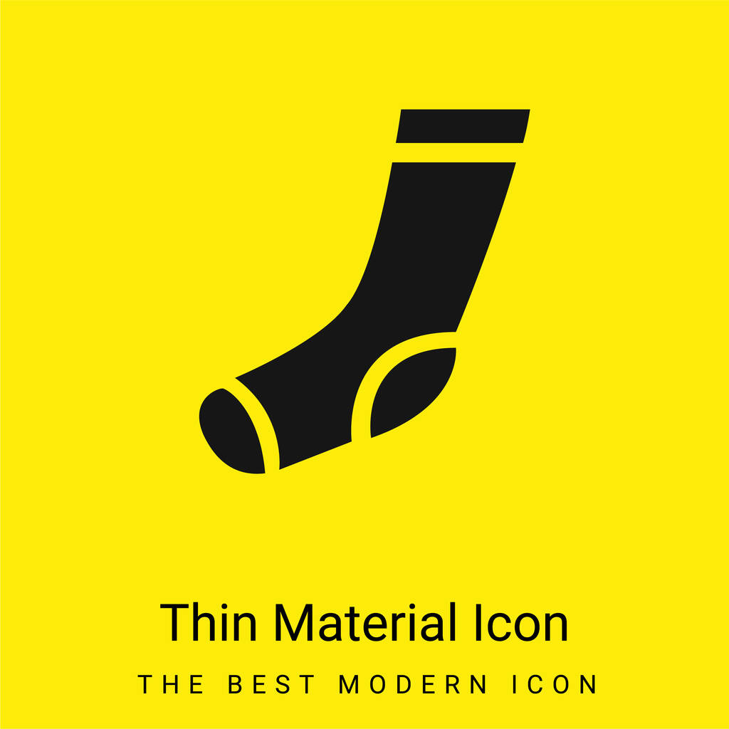 Атлетический носок минимальная ярко-желтая икона материала - Вектор,изображение