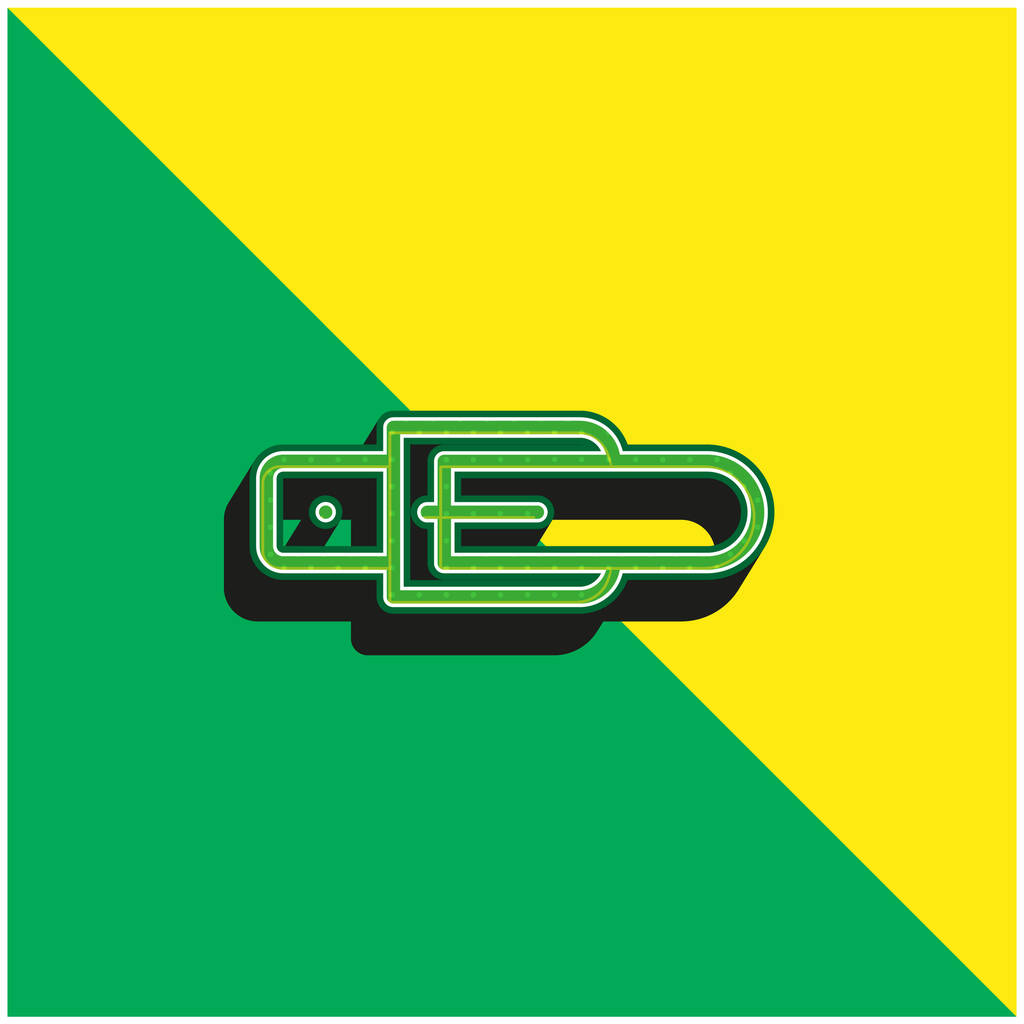 ベルトグリーンと黄色の現代的な3Dベクトルアイコンのロゴ - ベクター画像