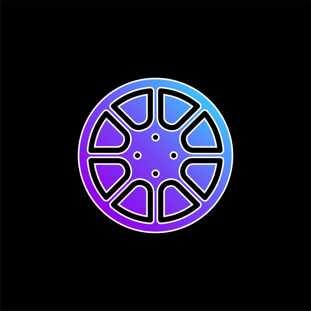 Alloy Wheel blauwe gradiënt vector pictogram - Vector, afbeelding