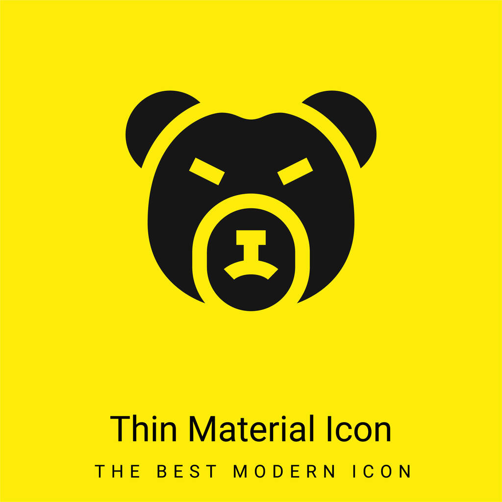 Bear Market minimaal helder geel materiaal icoon - Vector, afbeelding