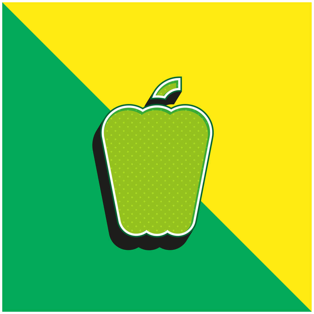 Bell Pepper Groen en geel modern 3D vector icoon logo - Vector, afbeelding
