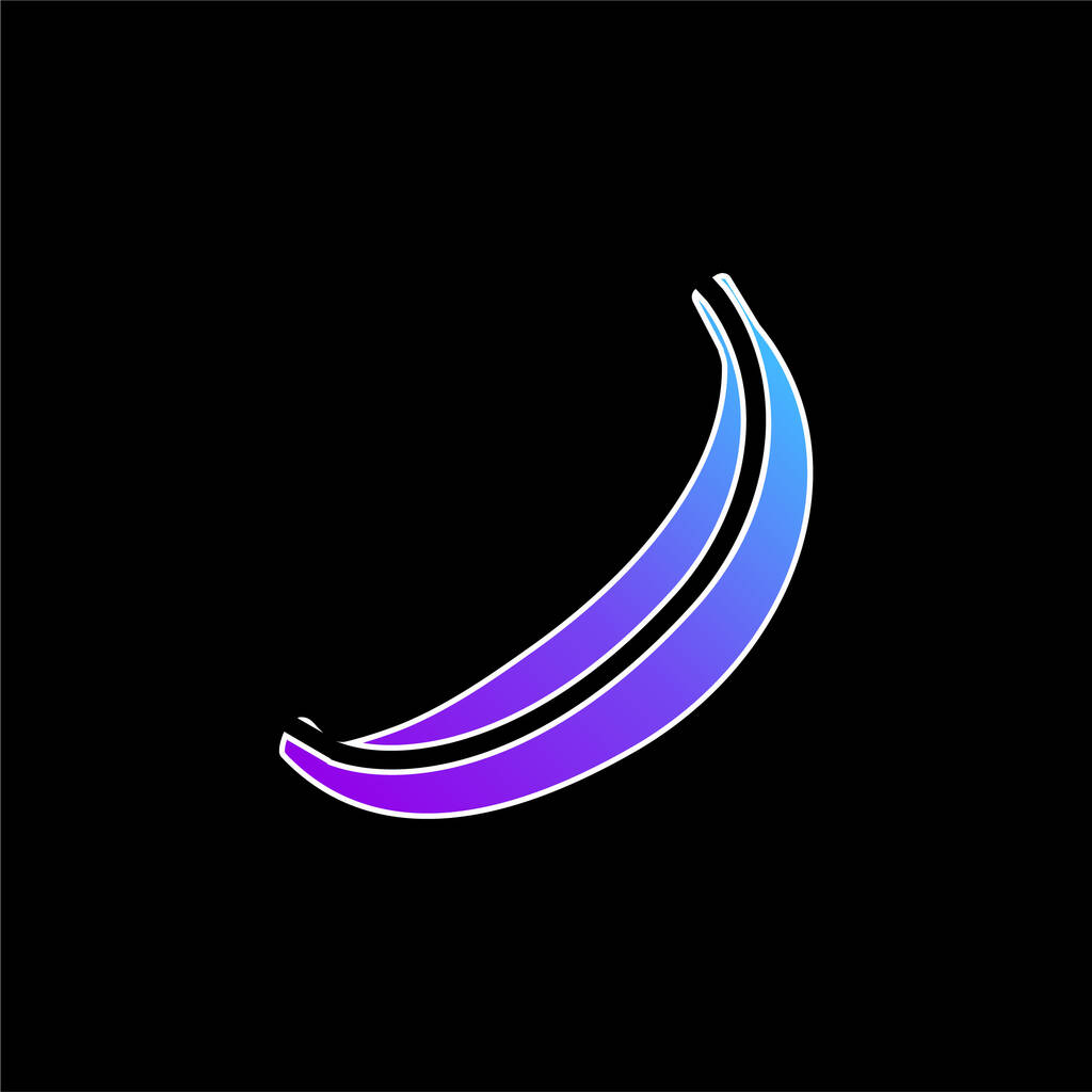 Ícone de vetor gradiente azul banana - Vetor, Imagem