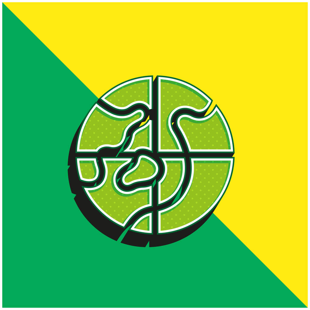 Arctic logo icona vettoriale 3D moderna verde e gialla - Vettoriali, immagini
