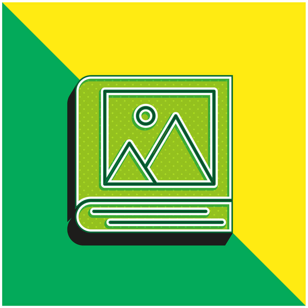 Album Grünes und gelbes modernes 3D-Vektorsymbol-Logo - Vektor, Bild
