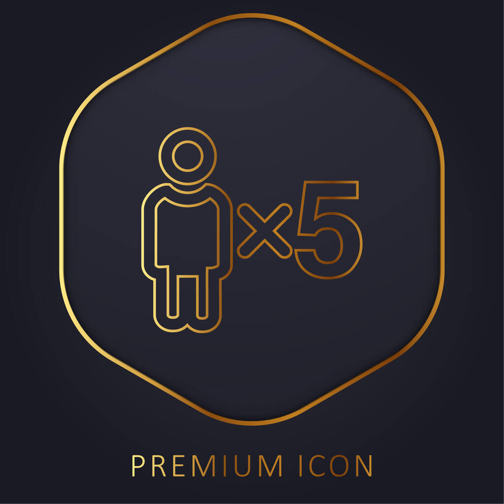 5 osob Symbol zlatá čára prémie logo nebo ikona - Vektor, obrázek
