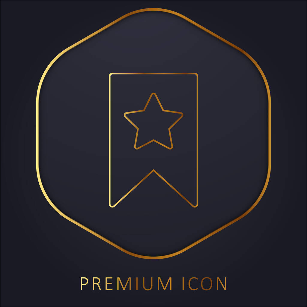 Закладка золотая линия премиум логотип или значок - Вектор,изображение