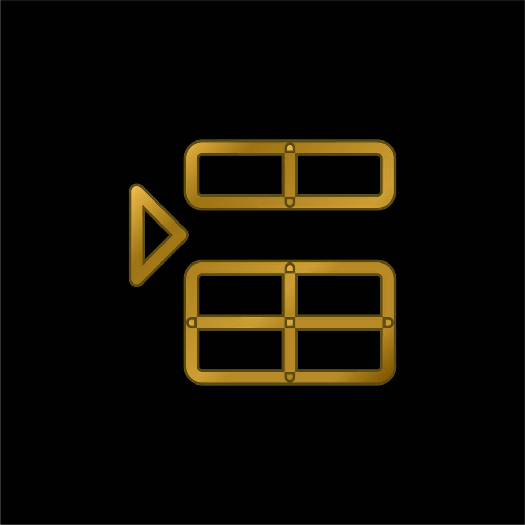 Arannyal bevont fém ikon vagy logó vektor felett - Vektor, kép
