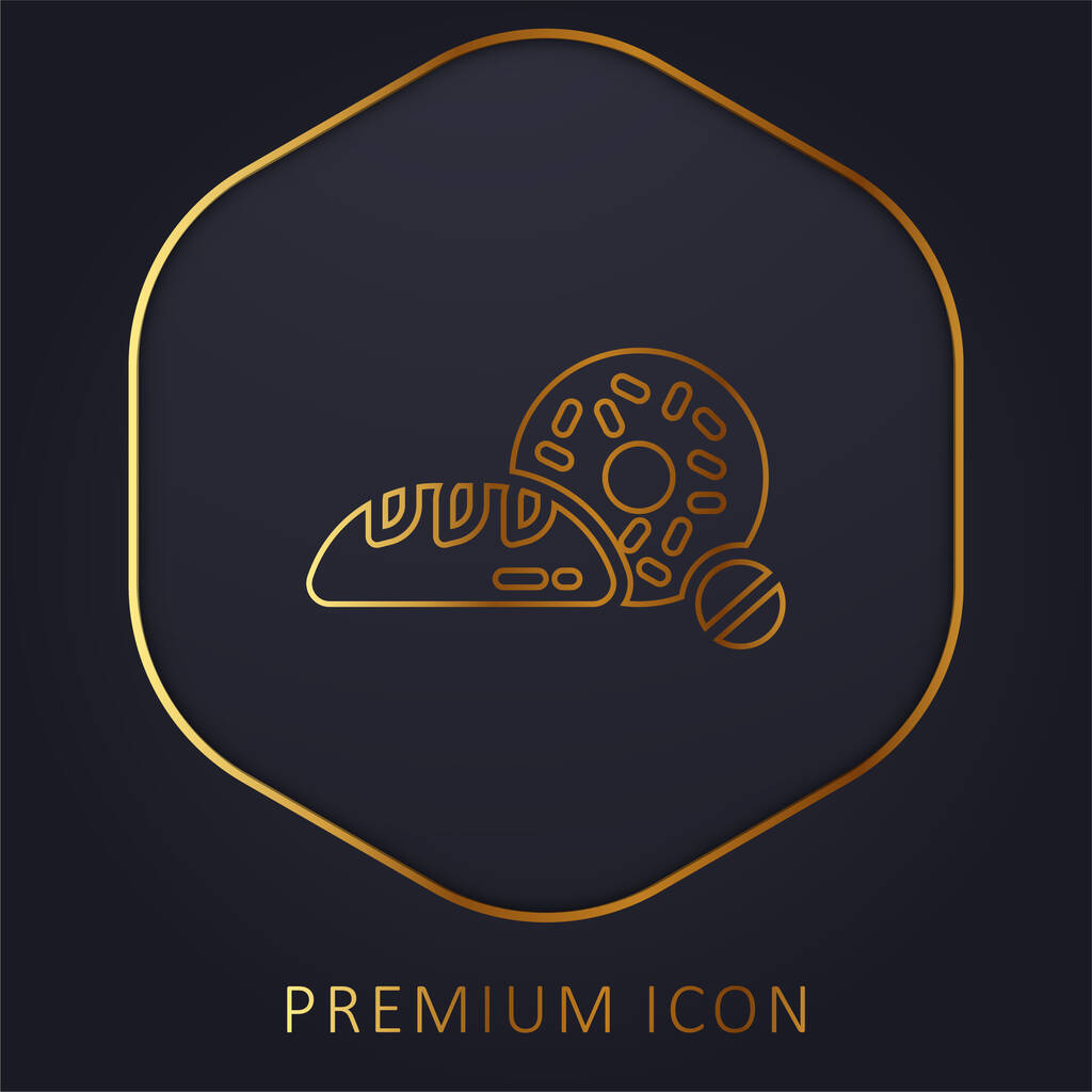 Kenyér arany vonal prémium logó vagy ikon - Vektor, kép