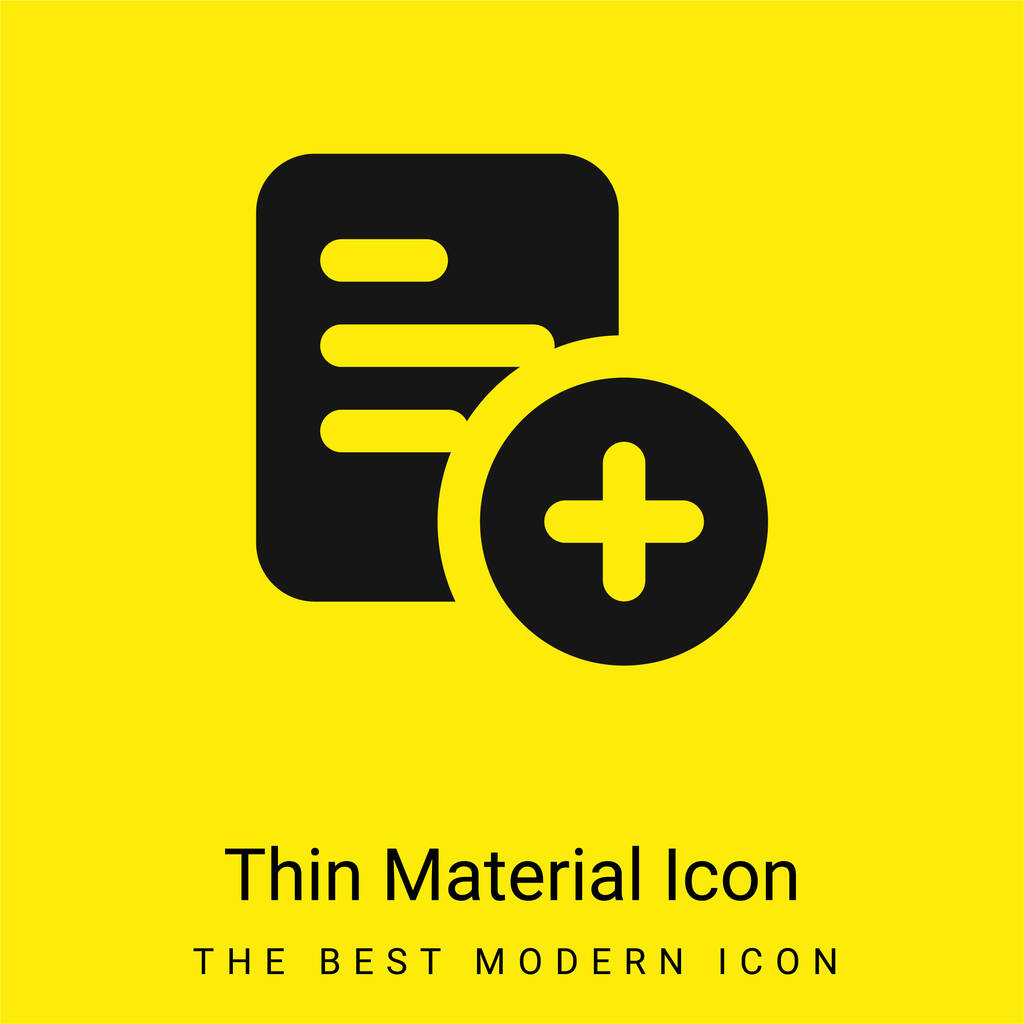 Add minimal bright yellow material icon - Vector, Image