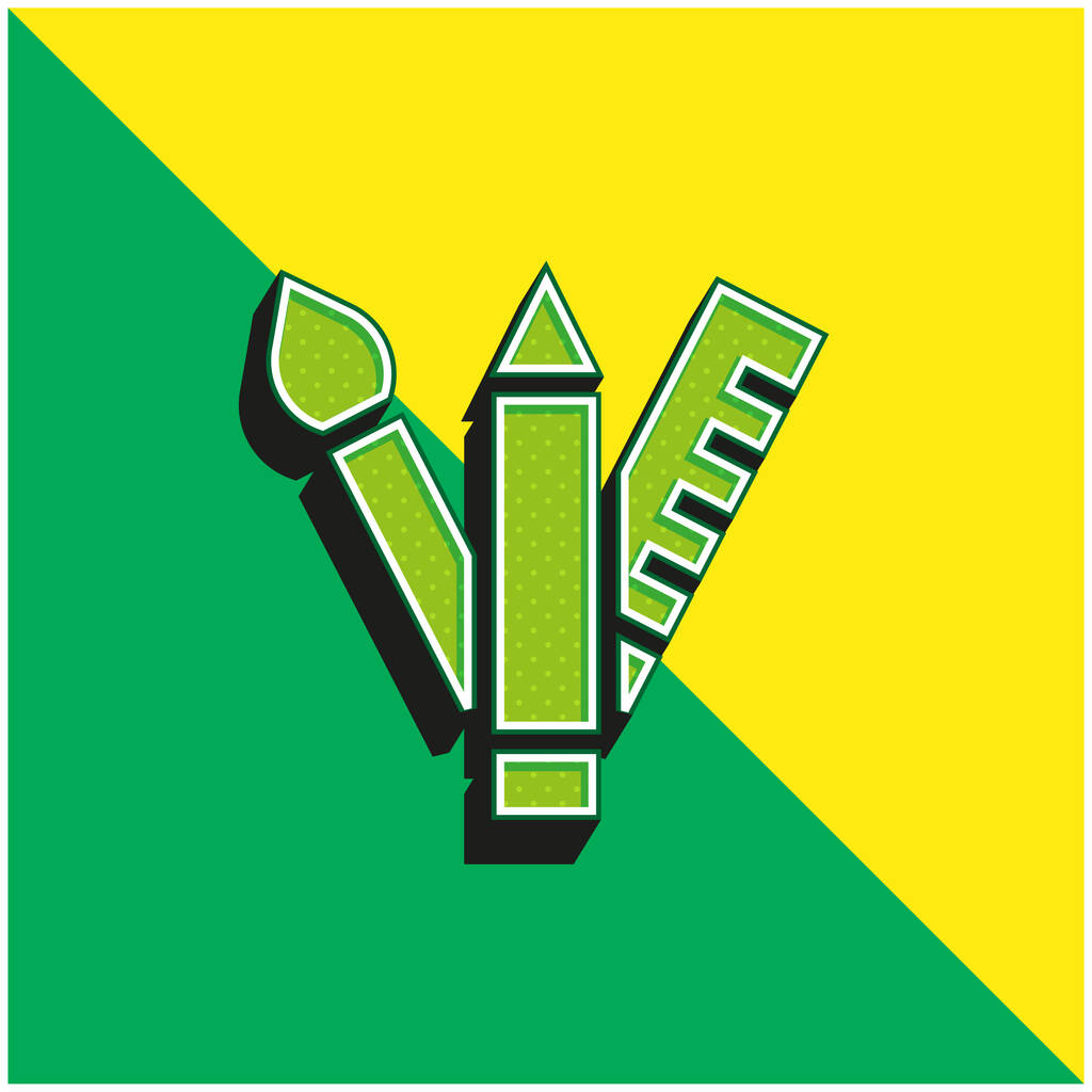 Art Green and yellow modern 3d vector icon logo - Vector, Image