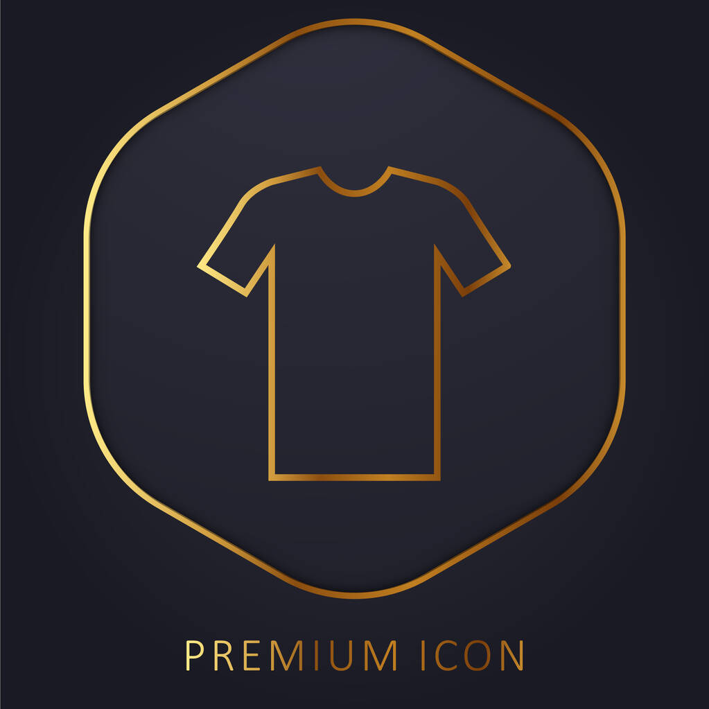 Tshirt nera linea dorata logo premium o icona - Vettoriali, immagini
