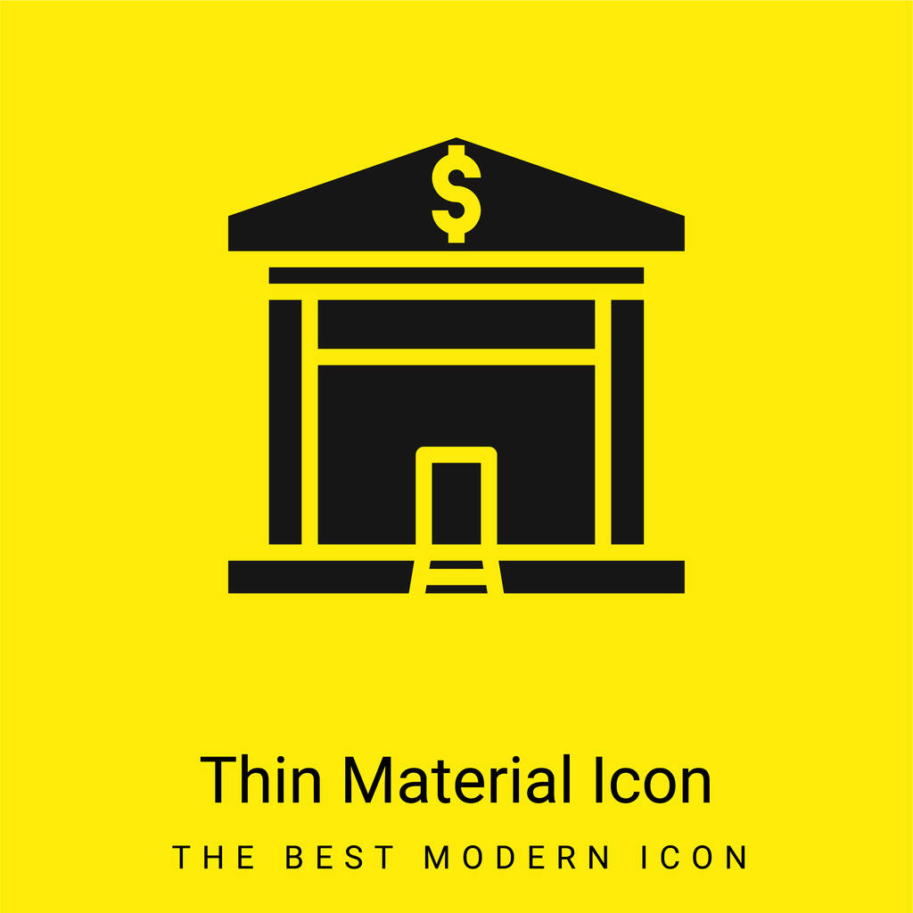 Bank minimal hellgelbes Materialsymbol - Vektor, Bild