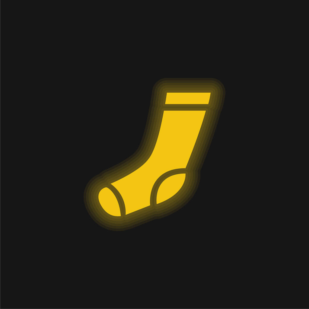 Спортсменка Шкарпетка жовта сяюча неонова іконка
 - Вектор, зображення