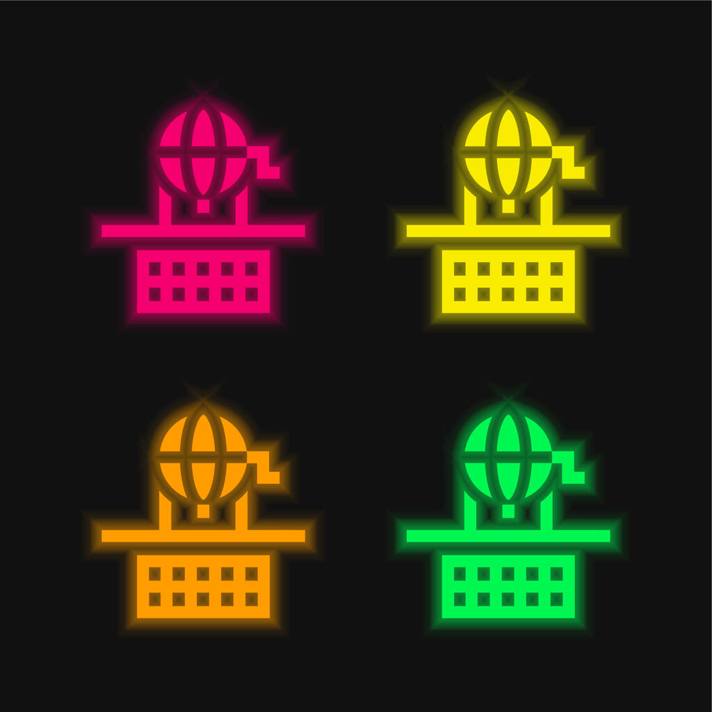Bingo чотири кольори світяться неонова векторна ікона - Вектор, зображення