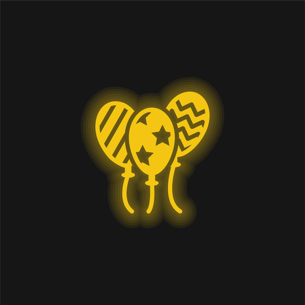 Lufi sárga izzó neon ikon - Vektor, kép