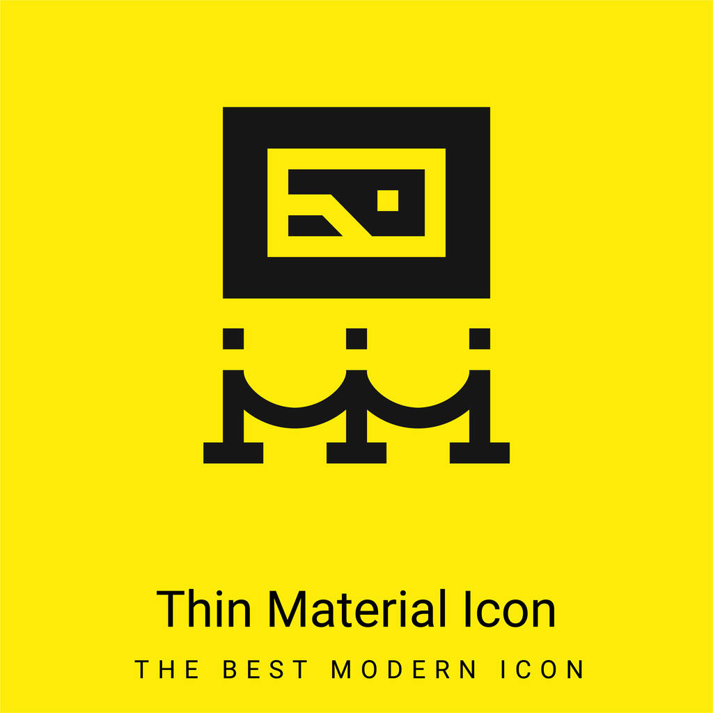 Museo de Arte mínimo icono de material amarillo brillante - Vector, Imagen