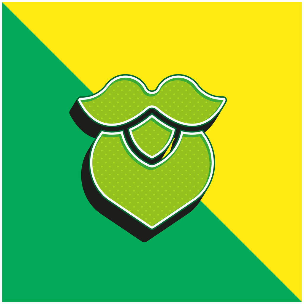 Barba verde y amarillo moderno vector 3d icono del logotipo - Vector, imagen