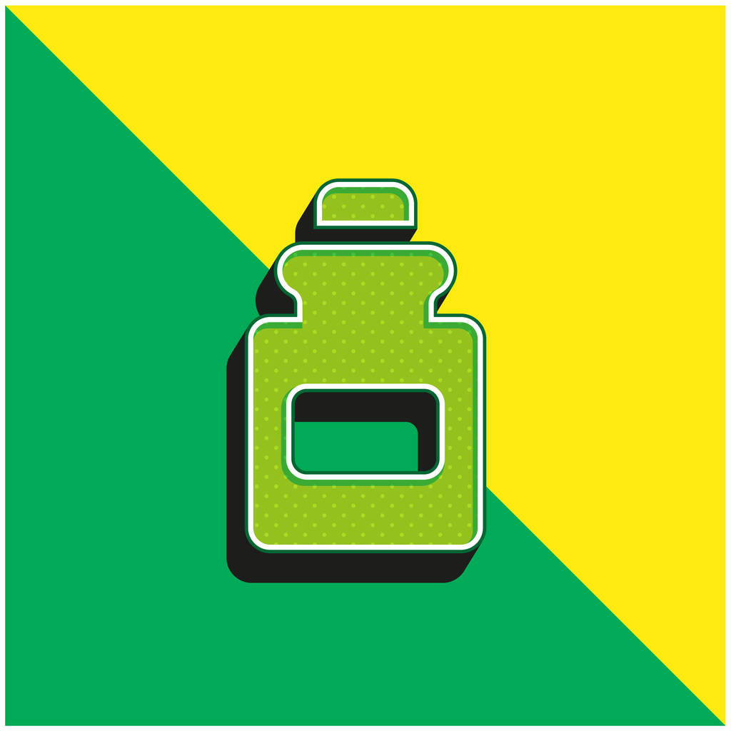 Palack Zöld és sárga modern 3D vektor ikon logó - Vektor, kép