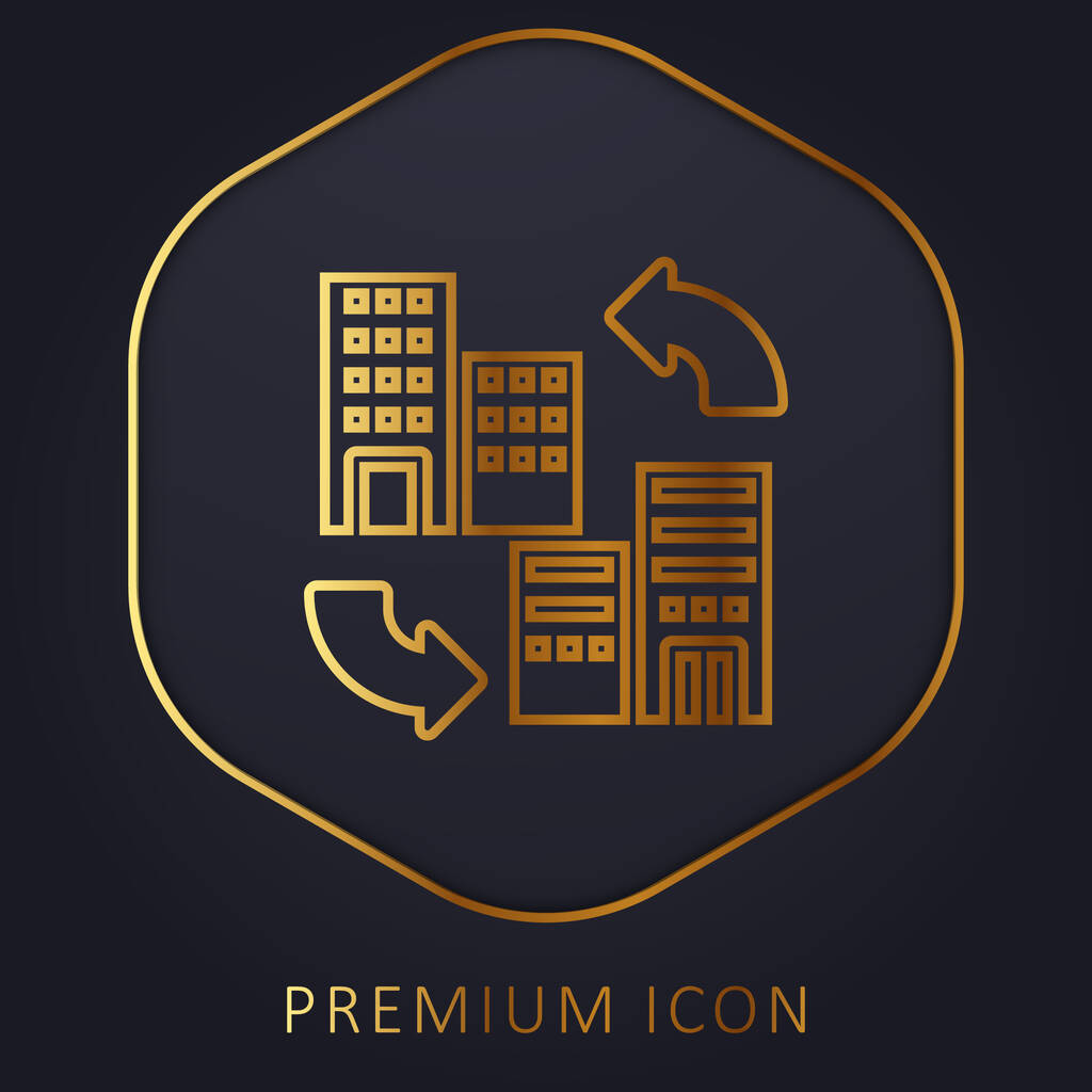 B2b arany vonal prémium logó vagy ikon - Vektor, kép