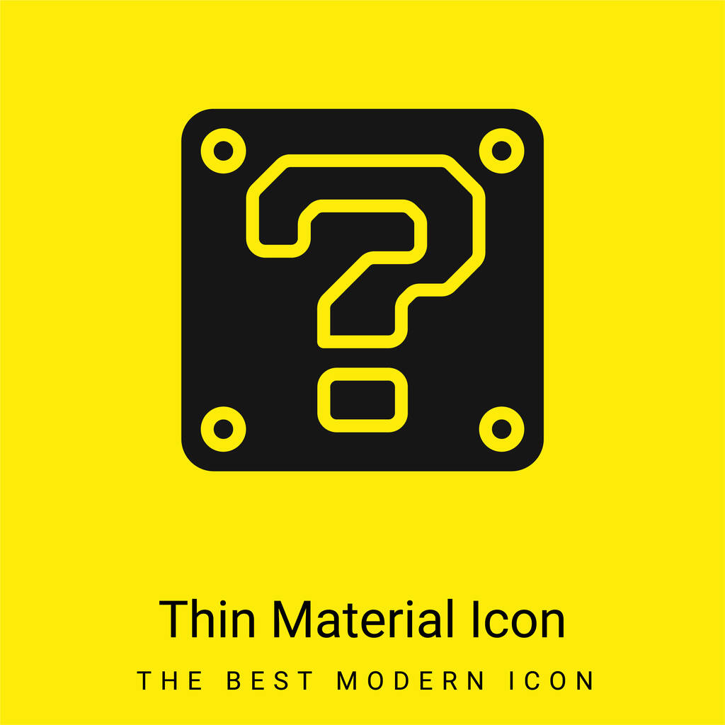 Zablokovat minimální jasně žlutou ikonu materiálu - Vektor, obrázek