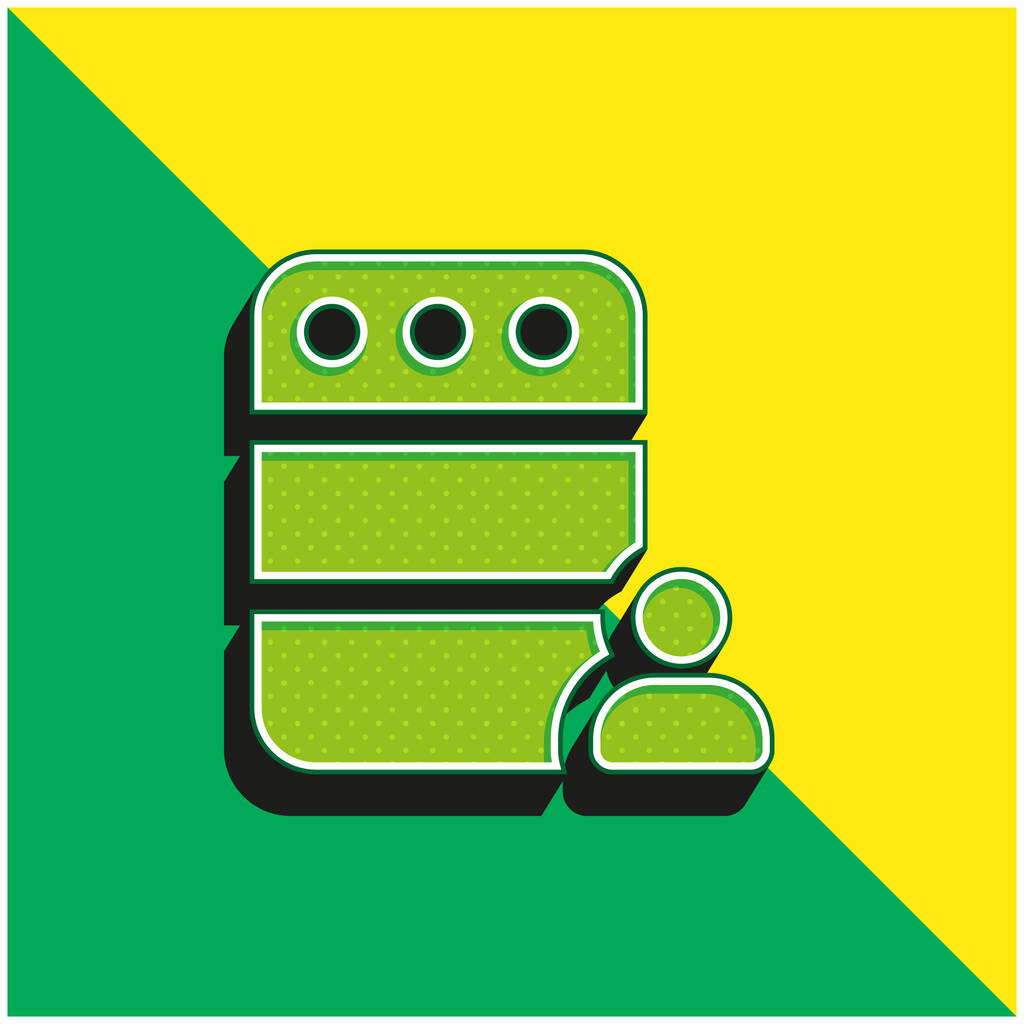Ylläpitäjä Vihreä ja keltainen moderni 3d vektori kuvake logo - Vektori, kuva