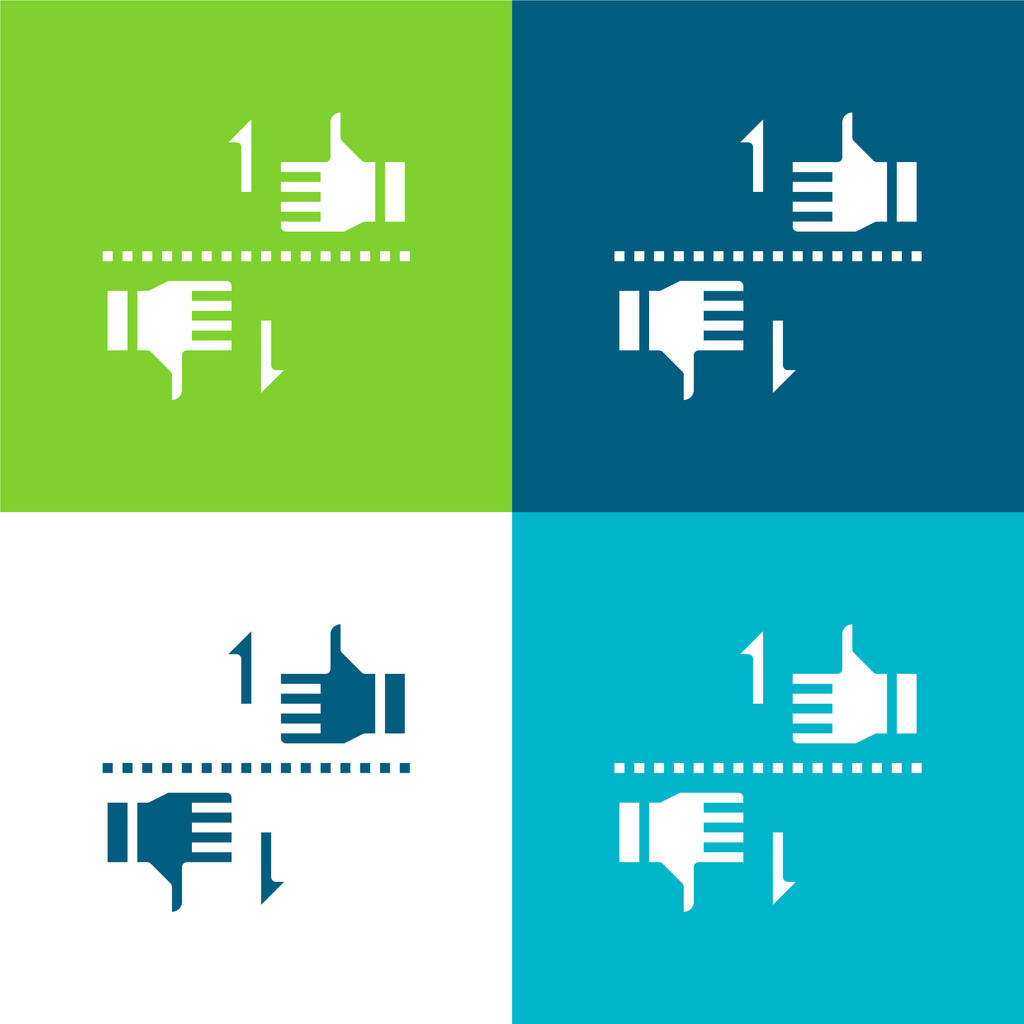 Benchmark Flat four color minimal icon set - Vector, Image