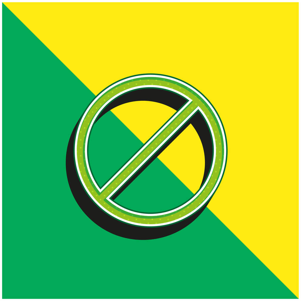 Toegang geweigerd Groen en geel modern 3D vector icoon logo - Vector, afbeelding