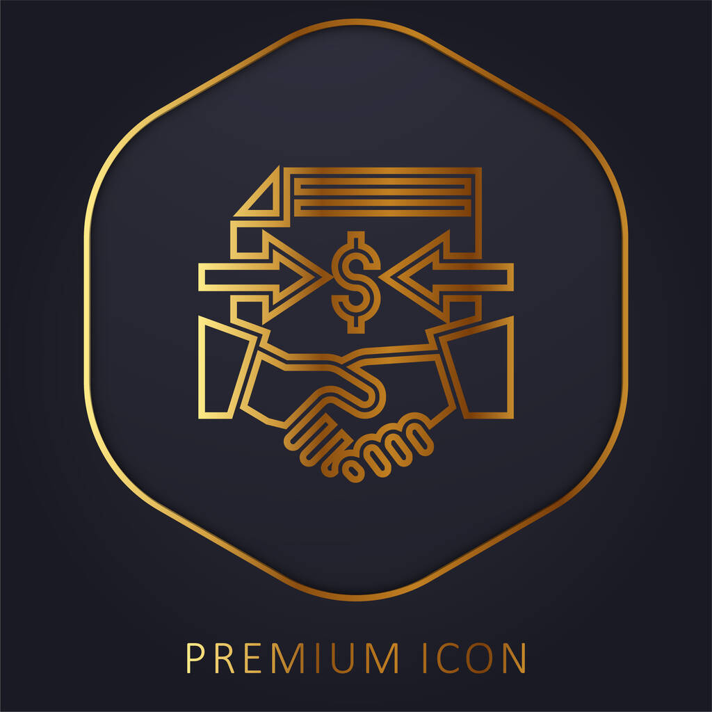 Accordo linea dorata logo premium o icona - Vettoriali, immagini