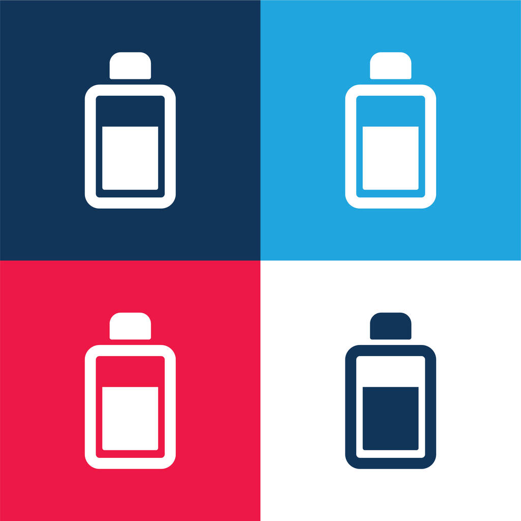 Body Lotion blu e rosso set di icone minime a quattro colori - Vettoriali, immagini