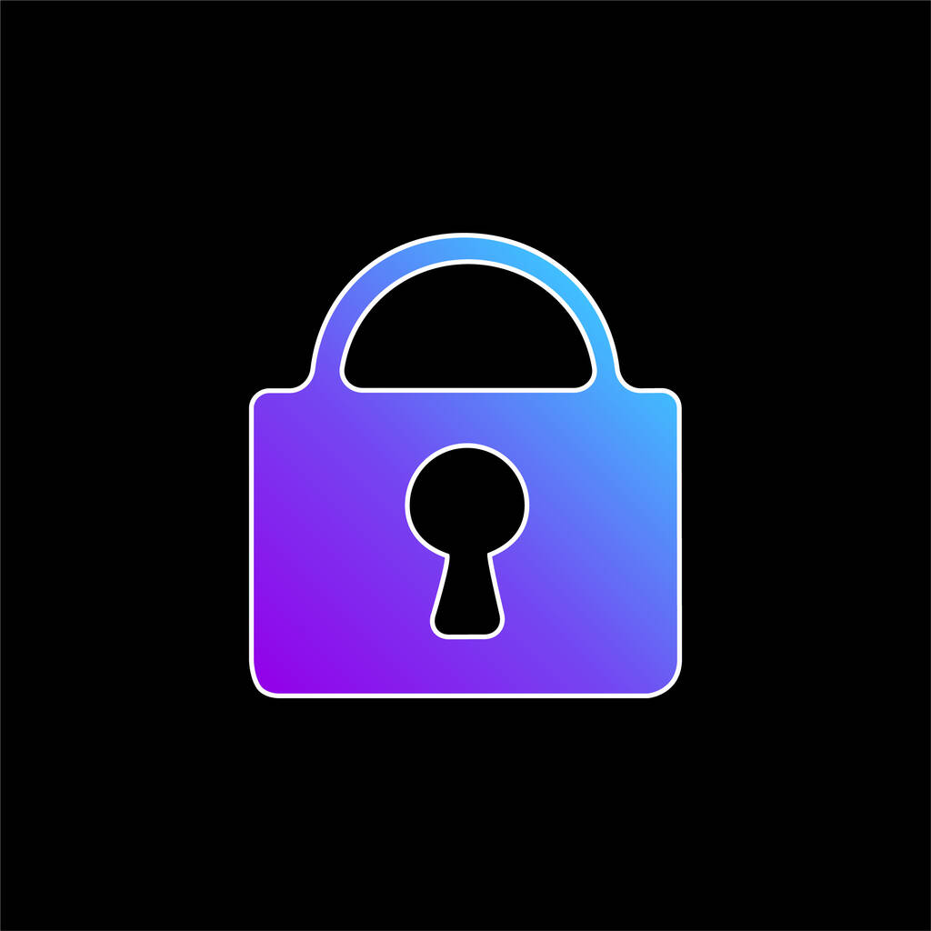 Blokovaný Vektorová ikona modrého přechodu Padlock - Vektor, obrázek