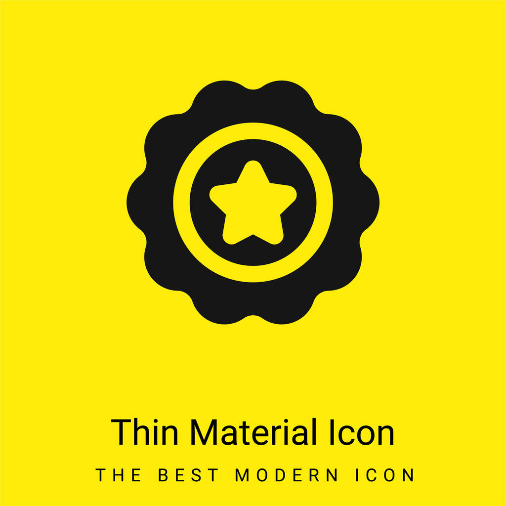 Odznak minimální jasně žlutý materiál ikona - Vektor, obrázek