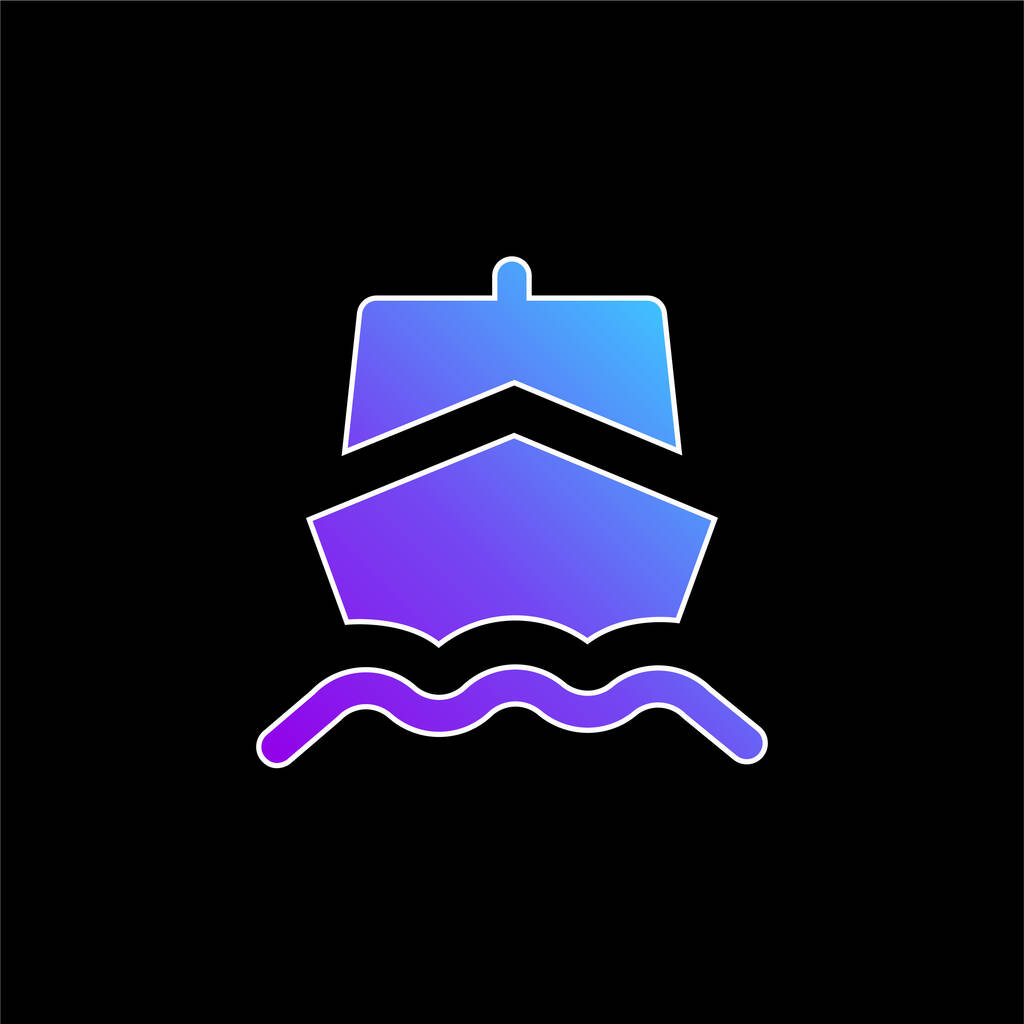 Icône vectorielle dégradé bleu bateau - Vecteur, image
