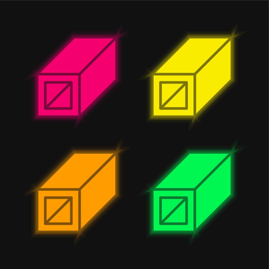 Промінь чотирьох кольорів, що світяться неоном Векторна піктограма
 - Вектор, зображення
