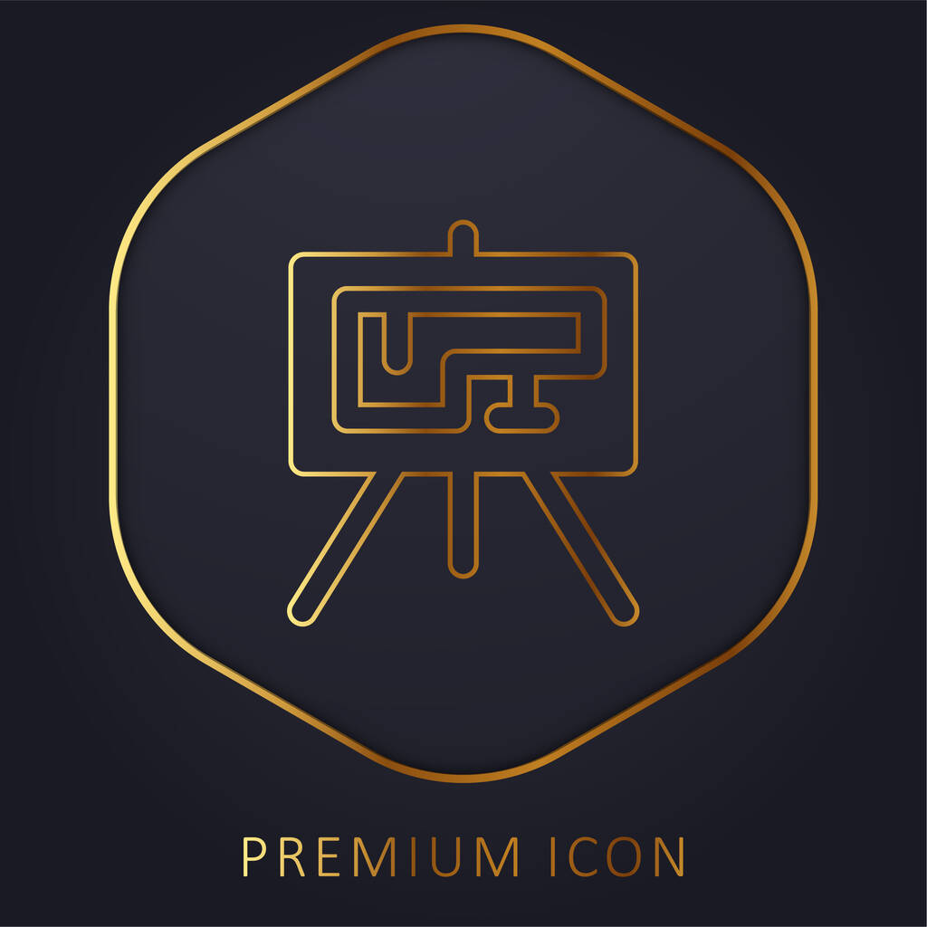 Blueprint golden line premium logo or icon - Vector, Image